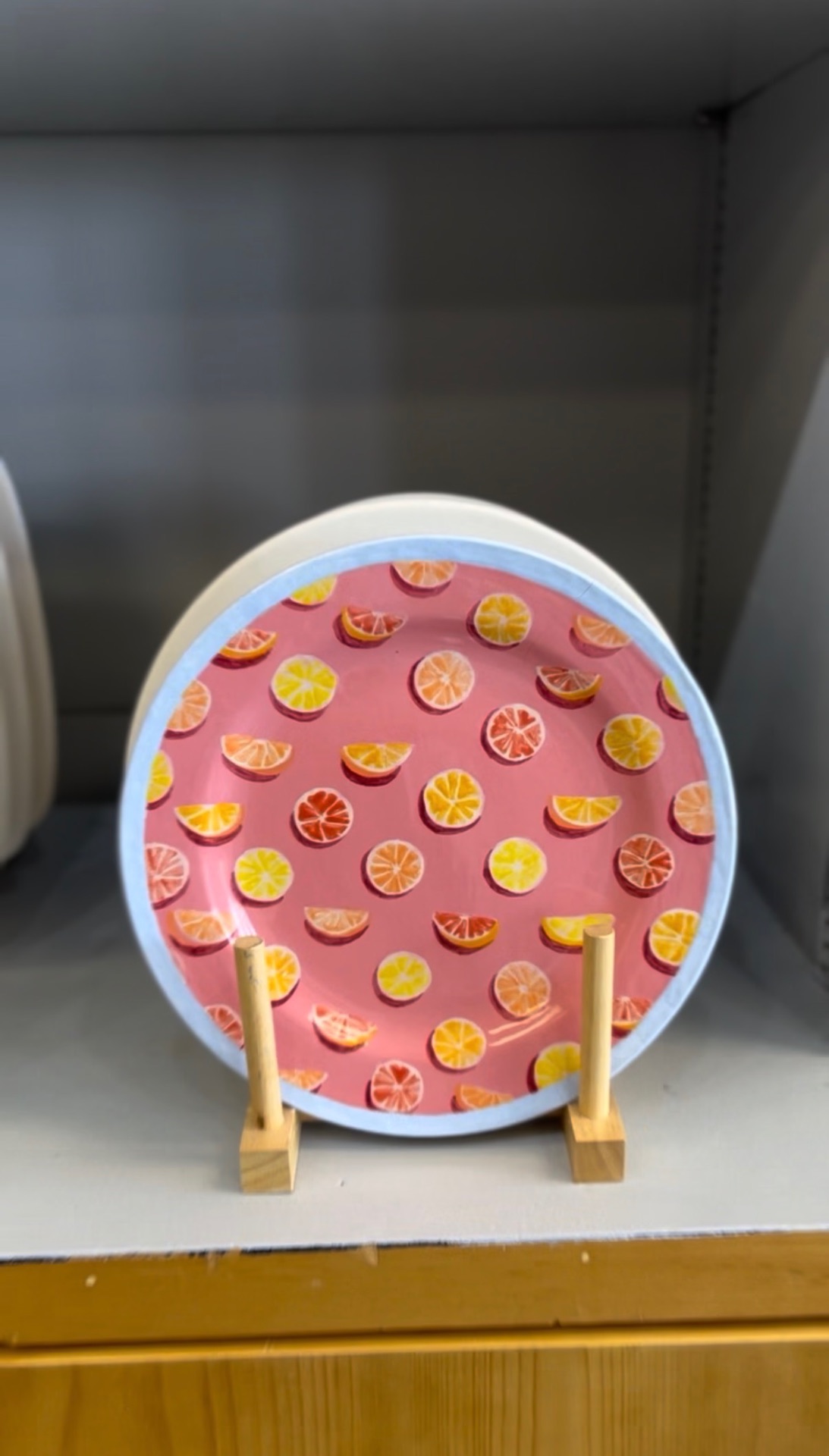 Colorful citrus pottery plate from Paint Fusion